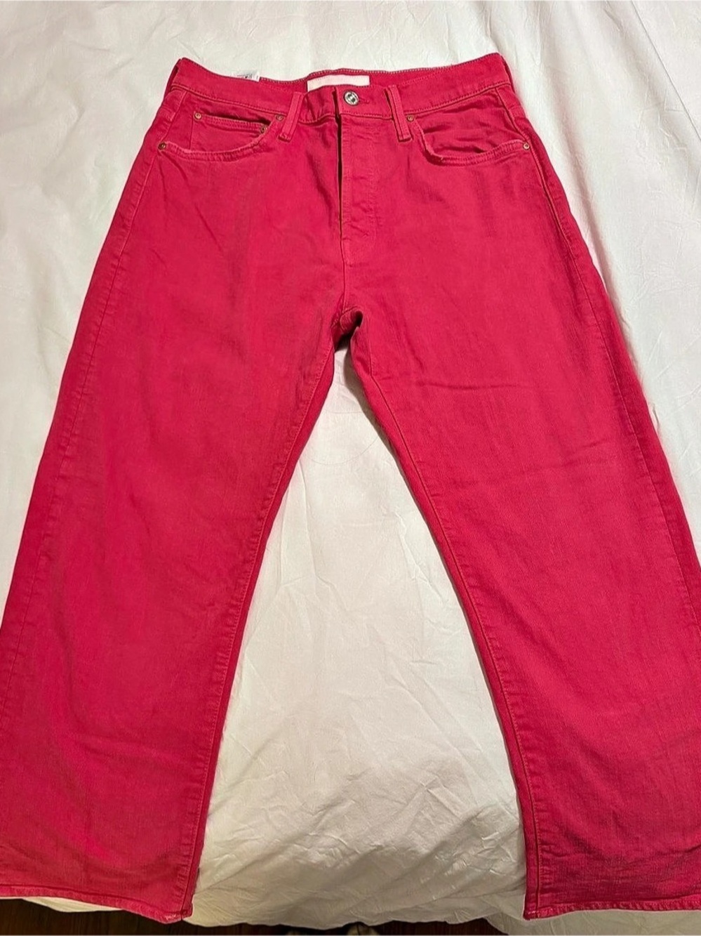 Mother Superior Straight Leg Jeans in Pink 26